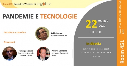 Room 451: Venerdì 22 si parla di “Pandemie e Tecnologie”